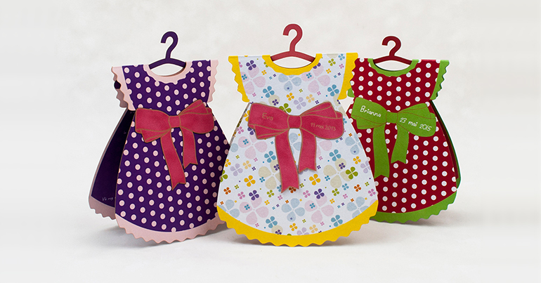 Invitatii botez rochita fetite