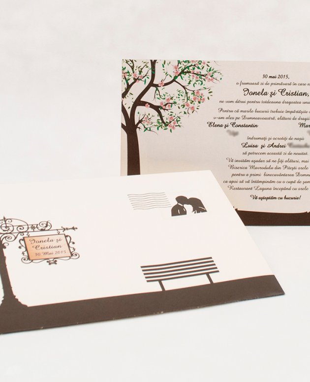 Invitatie de nunta romantica