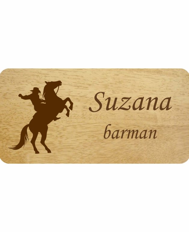 Ecuson de lemn gravat si personalizat pentru restaurant