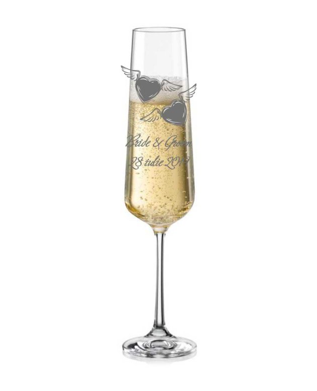 Pahare miri din cristal de Bohemia personalizate pentru nunta
