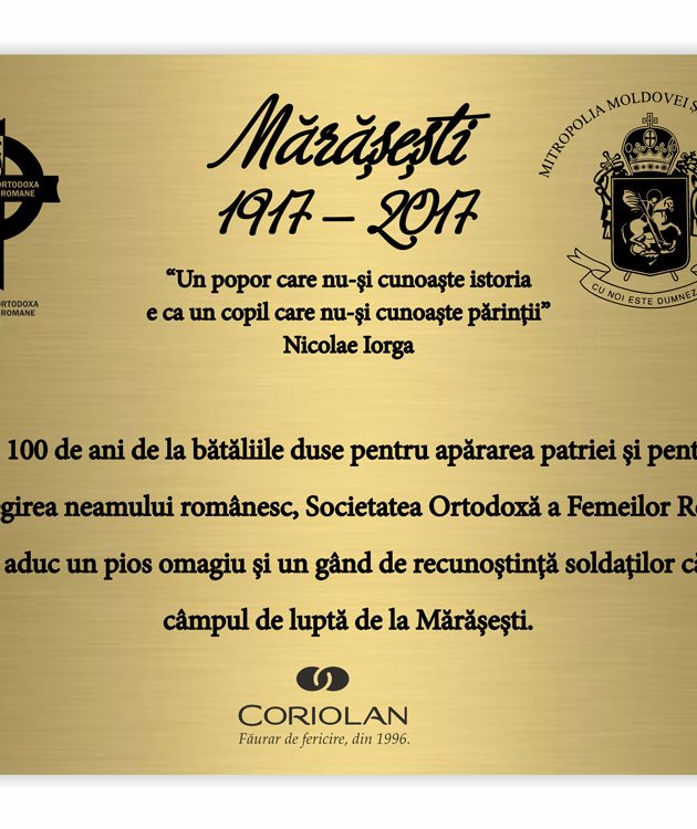 Placute comemorative realizate la comanda