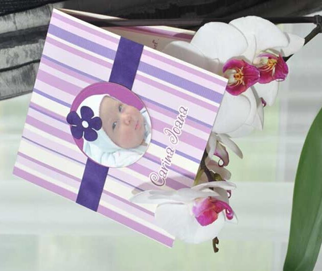 Invitatie de botez viu colorata