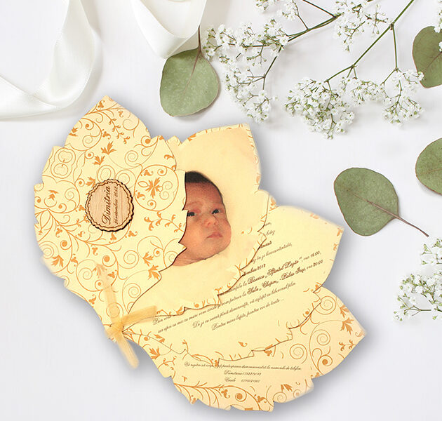 Invitatie botez frunza