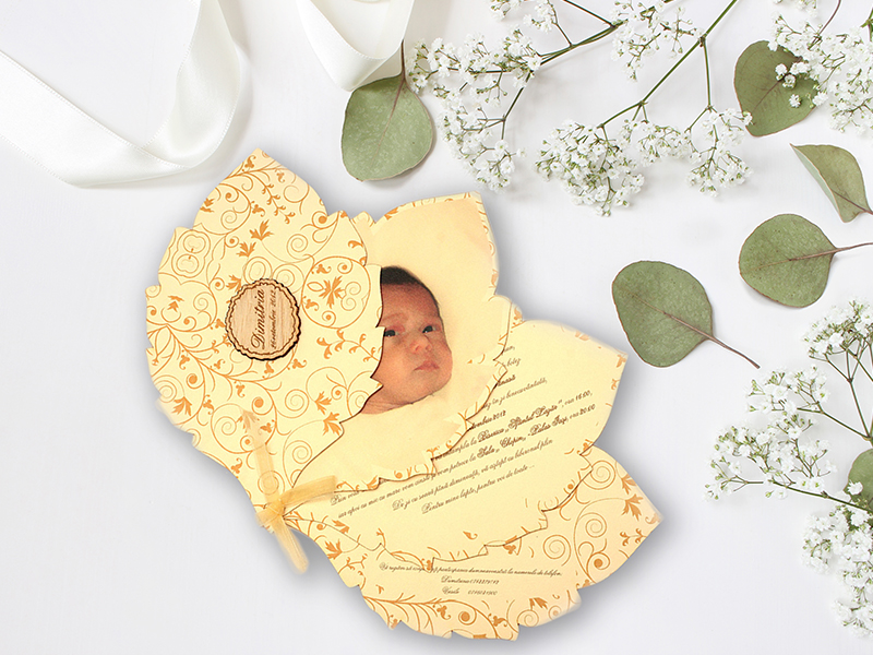 Invitatie botez frunza