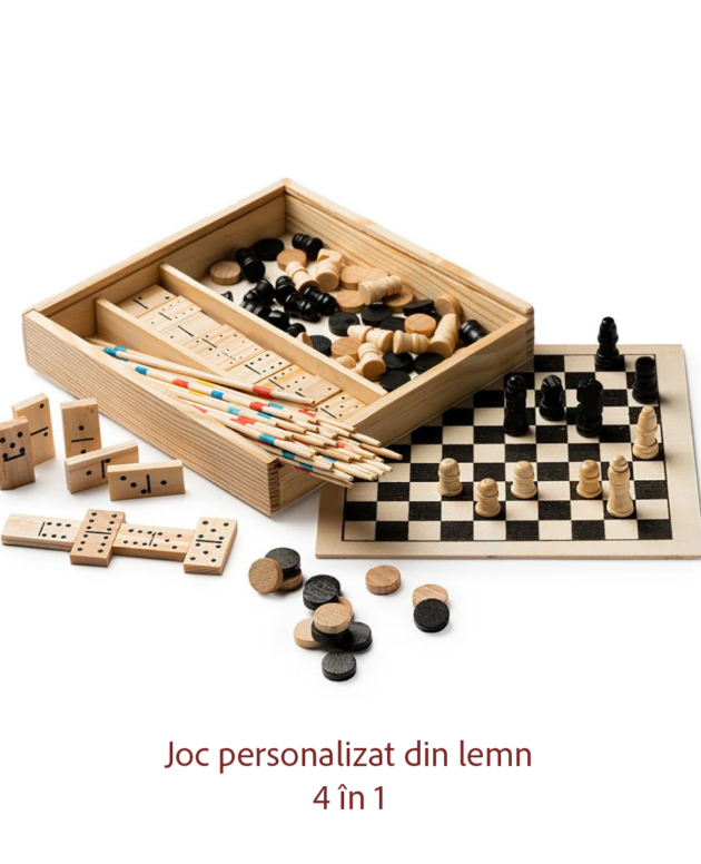 Joc personalizat din lemn 4 in 1